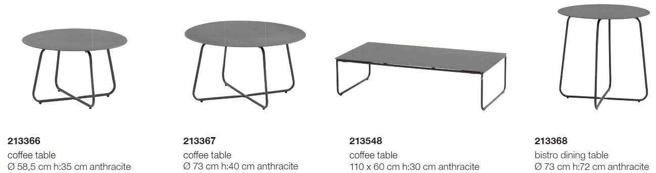 Kolekcja stolików kawowych aluminiowych DALI