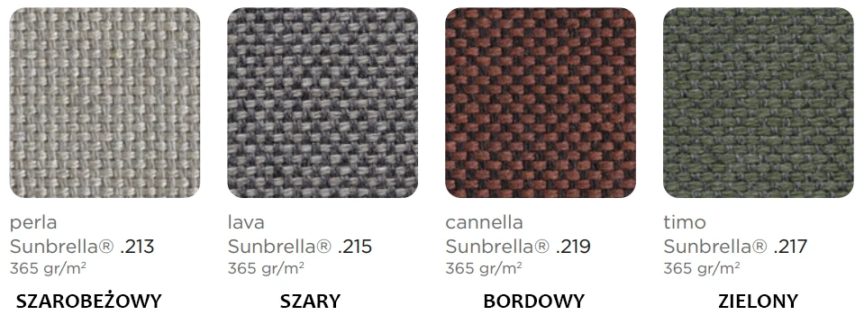 Kolory poduszek Sunbrella narożnik ogrodowy Maximo 5