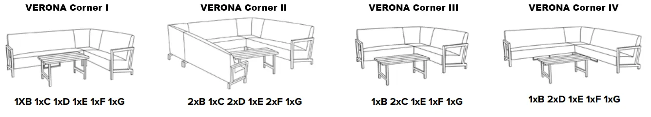 Narożniki VERONA modułowe aluminiowe na taras antracyt