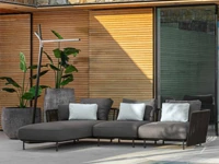 Szary narożnik ogrodowy aluminiowy