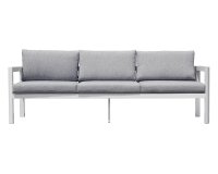 MARSIGLIA sofa ogrodowa aluminiowa 3-osobowa z poduszkami biały 