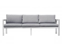 MARSIGLIA sofa ogrodowa aluminiowa 3-osobowa z poduszkami biały 