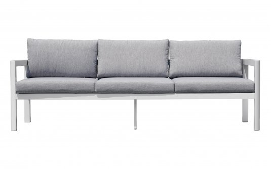 MARSIGLIA sofa ogrodowa aluminiowa 3-osobowa z poduszkami biały MARSIGLIA sofa ogrodowa aluminiowa 3-osobowa z poduszkami biały