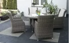komplet mebli stołowych na taras stół 135 cm wysokie fotele