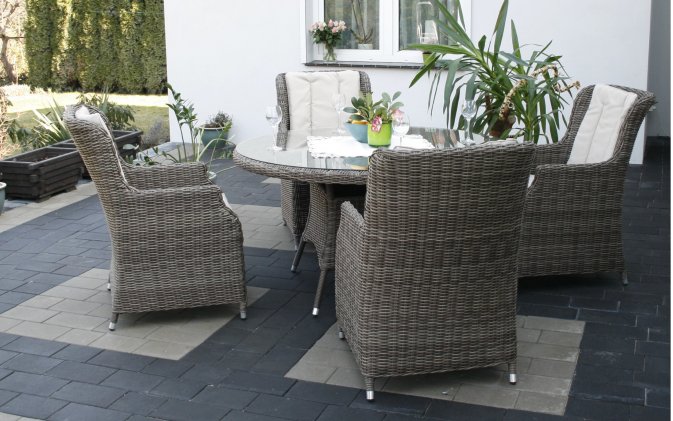 komplet mebli stołowych na taras stół 135 cm wysokie fotele komplet mebli stołowych na taras stół 135 cm wysokie fotele