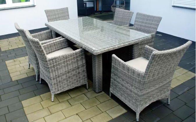 komplet obiadowy 6 os. ogrodowy nicobar 185