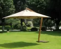 ekskluzywny parasol ogrodowy 3,x3,5 z nogą boczną efekt drewna
