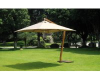 ekskluzywny parasol ogrodowy 3,x3,5 z nogą boczną efekt drewna