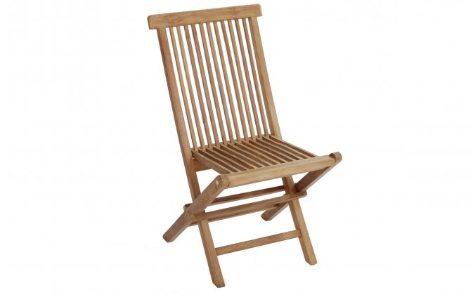 składane krzesło z drewna teakowego z opcjonalną poduszką