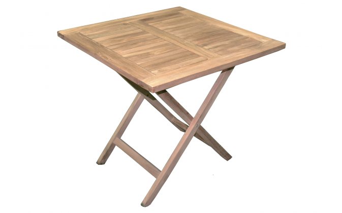 kwadratowy składany stół ogrodowy teakowy 80x80 cm