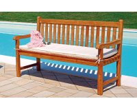 teakowa ławka ogrodowa 150 cm z poduszką LAMPEDUSA