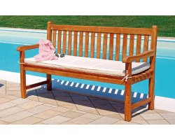 teakowa ławka ogrodowa 150 cm z poduszką LAMPEDUSA