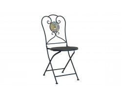 Składane krzesło stalowe retro kawiarniane MANGU mozaika