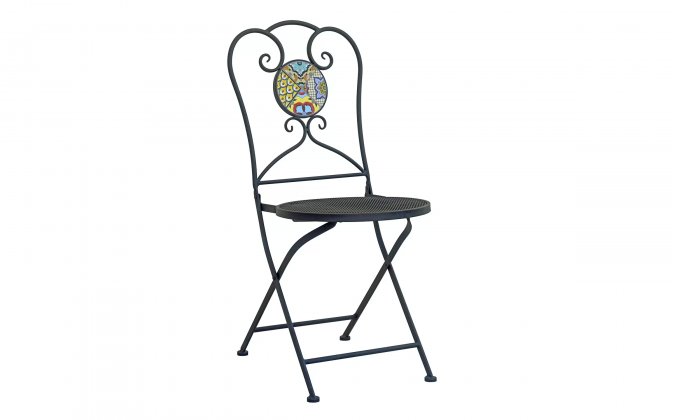 Składane krzesło stalowe retro kawiarniane MANGU mozaika