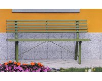 Oliwkowa metalowa ławka ogrodowa RECANTO