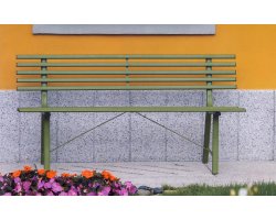 Oliwkowa metalowa ławka ogrodowa RECANTO