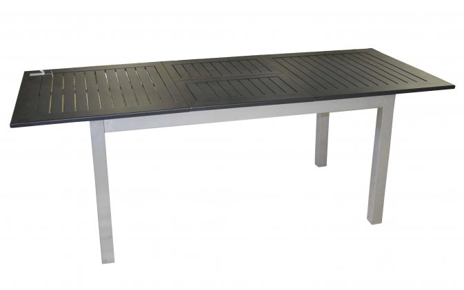 Stół ogrodowy aluminiowy rozkładany 150-210 cm blat czarny