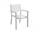 fotel ogrodowy z aluminium biało-szary