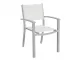 fotel ogrodowy z aluminium biało-szary