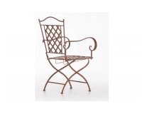 fotel brązowy antyczny metalowy składany AROAS