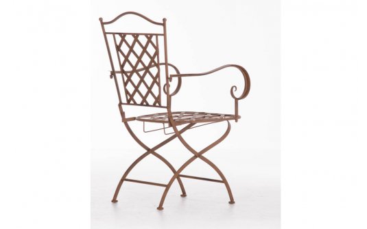 fotel brązowy antyczny metalowy składany AROAS fotel brązowy antyczny metalowy składany AROAS