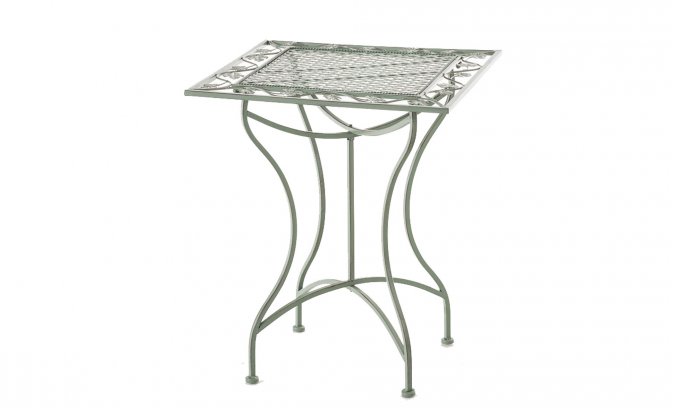 kwadratowy stół stylowy metaloplastyka jasnozielony ANTONIO 60x60