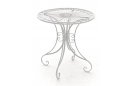 BIAŁY ANTYCZNY Okrągły stolik prowansalski śr. 70 cm HEREDIA metaloplastyka 