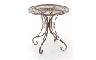 BRĄZOWY ANTYCZNY Okrągły stolik prowansalski śr. 70 cm HEREDIA metaloplastyka 