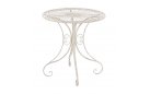 KREMOWY PATYNOWANY Okrągły stolik prowansalski śr. 70 cm HEREDIA metaloplastyka 