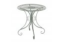 ZIELONY PATYNOWANY Okrągły stolik prowansalski śr. 70 cm HEREDIA metaloplastyka 