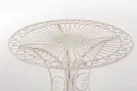 KREMOWY PATYNOWANY Okrągły stolik prowansalski śr. 70 cm HEREDIA metaloplastyka 