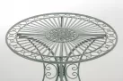 ZIELONY PATYNOWANY Okrągły stolik prowansalski śr. 70 cm HEREDIA metaloplastyka 
