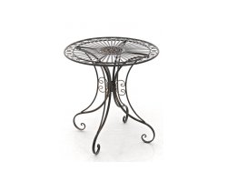 BRĄZ Okrągfły stolik prowansalski śr. 70 cm HEREDIA metaloplastyka 