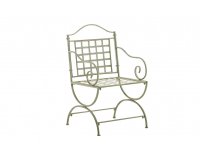 fotel z podłokietnikami retro stal zielony antyk metaloplastyka