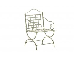 fotel z podłokietnikami retro stal zielony antyk metaloplastyka