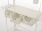 Kwietnik wysoki składany retro SARRA metalowy szuflady KREMOWY PATYNOWANY
