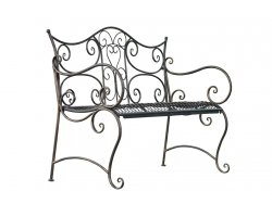 Rustykalna ławka metalowa metaloplastyka TAMACA kolor brąz metaliczny