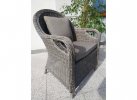 klasyczny fotel ogrodowy  szaropopielaty technorattan z poduszkami