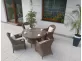 Okrągły stół ogrodowy technorattanowy 110 cm BOLONIA i 4 fotele klasyczne kolor BRĄZOWOSZARY