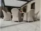 Zestaw mebli stołowych ogrodowych BOLONIA okrągły stół 130 cm technorattan SZAROPOPIELATY