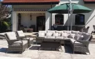 meble ogrodowe narożnik z technorattanu  kolor brązowy matowy