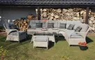 narożnik w kolorze jasnoszarym technorattanu