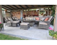 Meble ogrodowe narożnik z technorattanu PEREIRA szarobrązowy