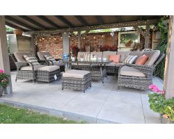 Meble ogrodowe narożnik z technorattanu PEREIRA szarobrązowy