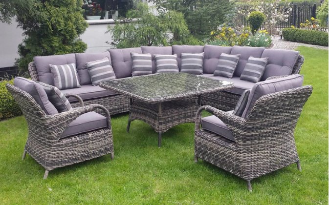 zestaw mebli wypoczynkowych Pereira szarobrązowy technorattan