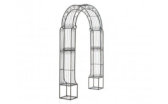 Brama z metaloplastyki łuk różany AKIPUR BRĄZ