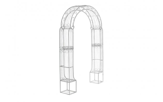 Brama z metaloplastyki łuk różany AKIPUR biał antyczny