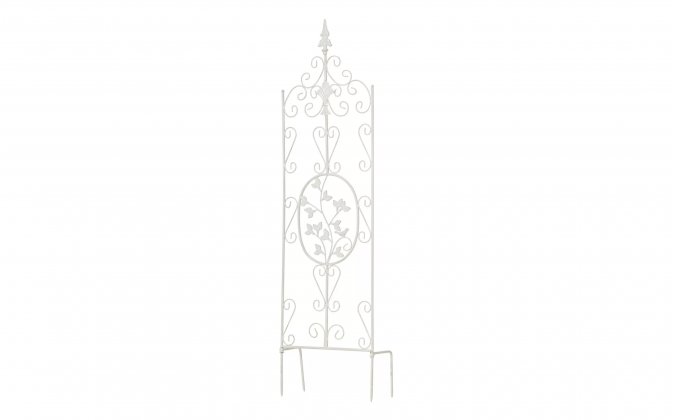 Biała trelisa ogrodowa z ornamentem wys 105 cm BHURA 