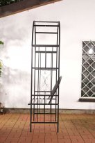 czarny łuk ogrodowa ławka metalowy