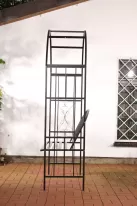 czarny łuk ogrodowa ławka metalowy